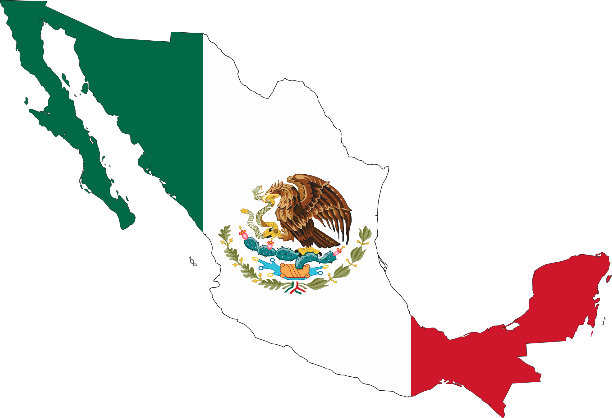 Mexico Flag on map 2 - RapidIPTV Cheapest IPTV Plan in Mexico