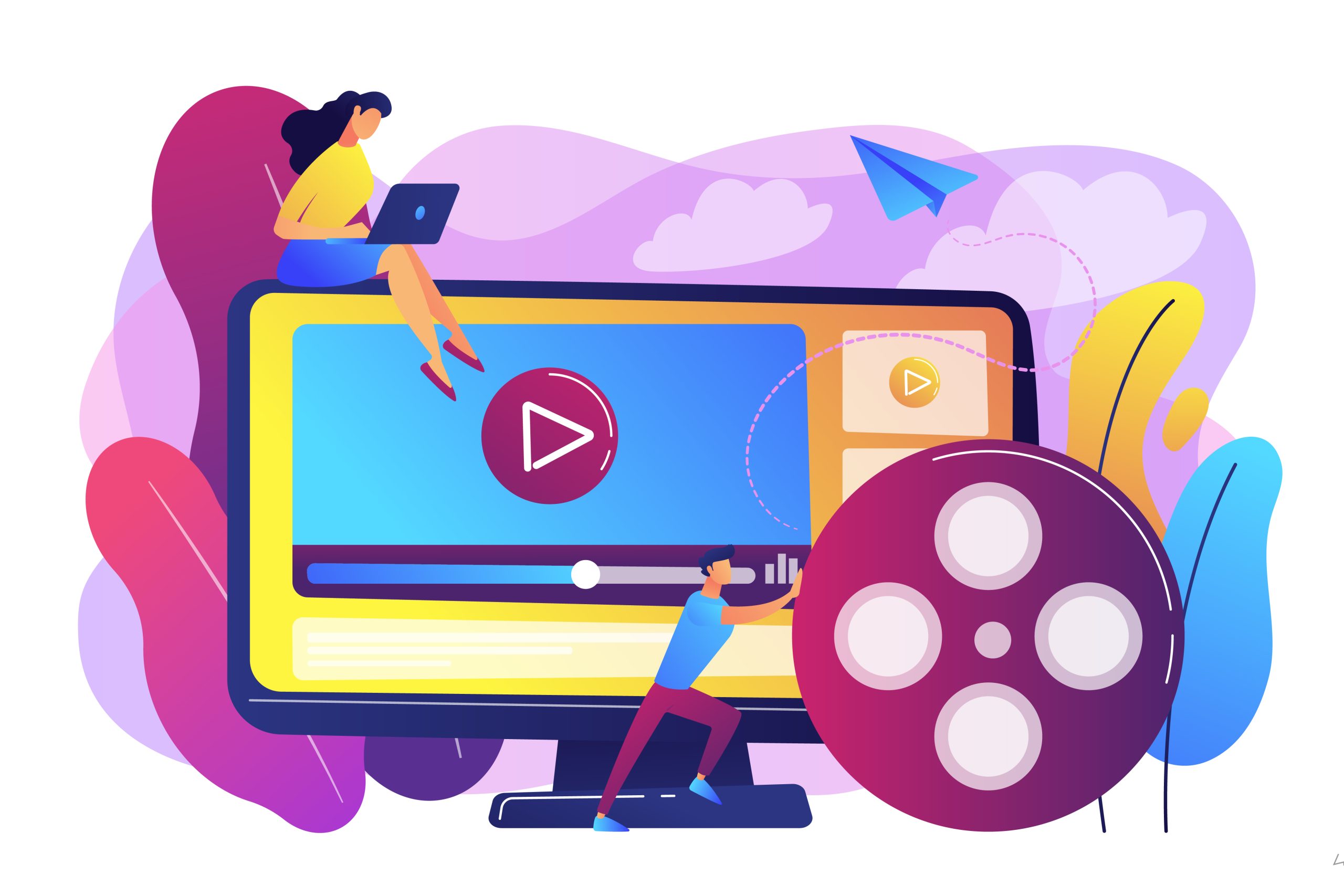 Video content marketing concept vector illustration - RapidIPTV WATCH rapidiptv